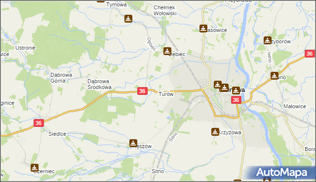 mapa Turów gmina Ścinawa, Turów gmina Ścinawa na mapie Targeo