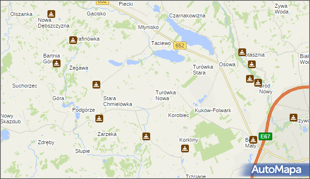 mapa Turówka Nowa, Turówka Nowa na mapie Targeo