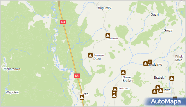 mapa Turowo Duże, Turowo Duże na mapie Targeo