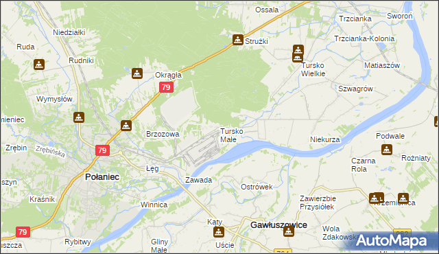 mapa Tursko Małe, Tursko Małe na mapie Targeo