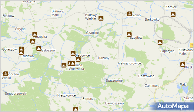 mapa Turzany gmina Wińsko, Turzany gmina Wińsko na mapie Targeo