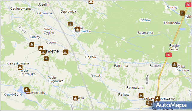 mapa Turze gmina Poświętne, Turze gmina Poświętne na mapie Targeo