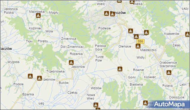 mapa Turze Pole, Turze Pole na mapie Targeo