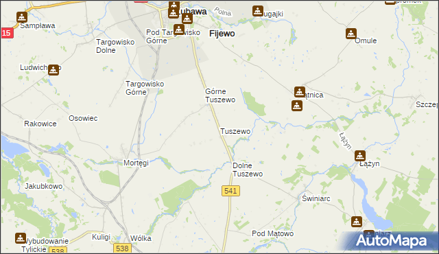 mapa Tuszewo, Tuszewo na mapie Targeo