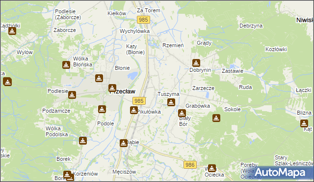 mapa Tuszyma, Tuszyma na mapie Targeo