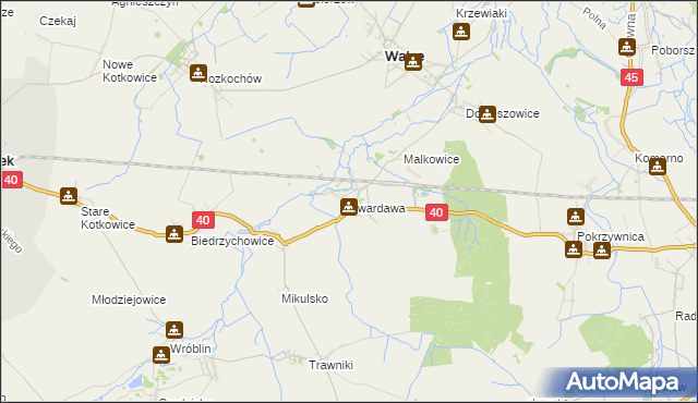 mapa Twardawa, Twardawa na mapie Targeo