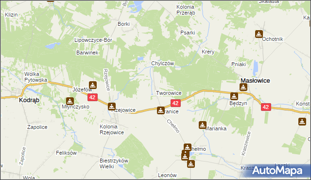 mapa Tworowice, Tworowice na mapie Targeo