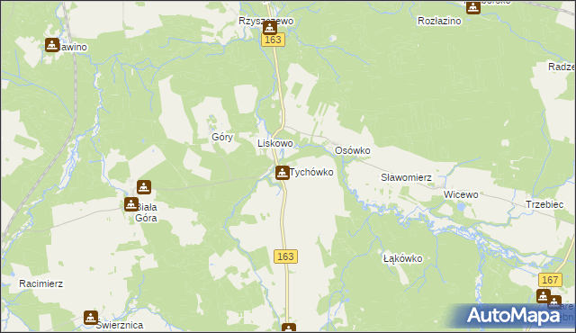 mapa Tychówko, Tychówko na mapie Targeo