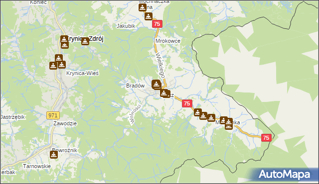 mapa Tylicz, Tylicz na mapie Targeo