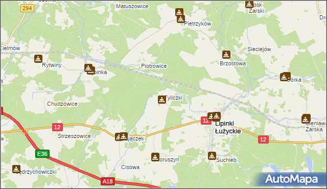 mapa Tyliczki, Tyliczki na mapie Targeo