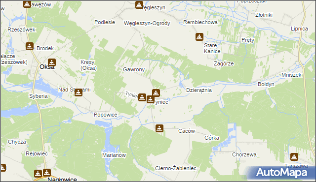 mapa Tyniec-Kolonia, Tyniec-Kolonia na mapie Targeo