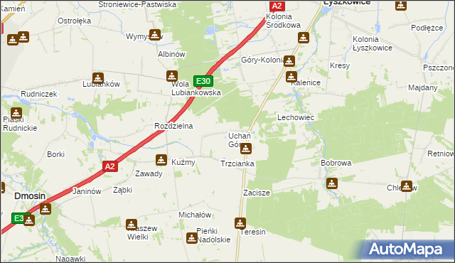 mapa Uchań Górny, Uchań Górny na mapie Targeo