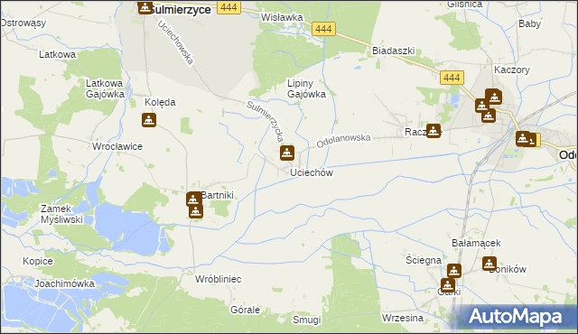 mapa Uciechów gmina Odolanów, Uciechów gmina Odolanów na mapie Targeo