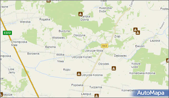 mapa Udrycze-Wola, Udrycze-Wola na mapie Targeo