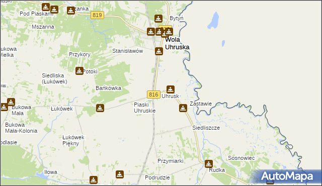 mapa Uhrusk, Uhrusk na mapie Targeo