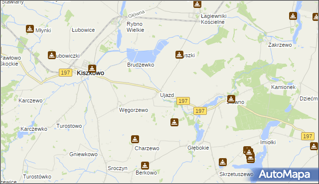 mapa Ujazd gmina Kiszkowo, Ujazd gmina Kiszkowo na mapie Targeo