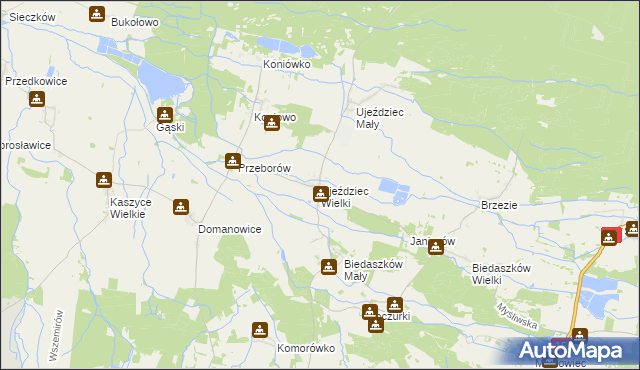 mapa Ujeździec Wielki, Ujeździec Wielki na mapie Targeo
