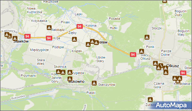 mapa Ujków Stary, Ujków Stary na mapie Targeo