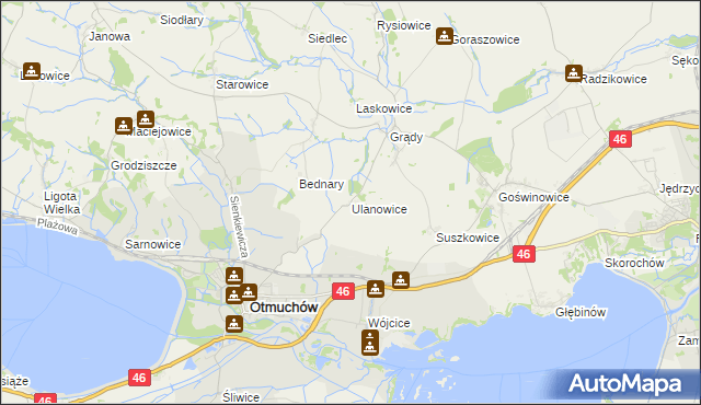 mapa Ulanowice, Ulanowice na mapie Targeo