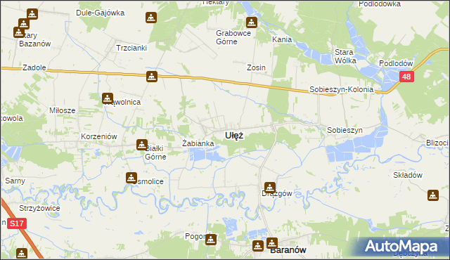 mapa Ułęż, Ułęż na mapie Targeo