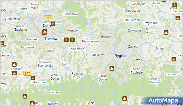 mapa Uniszowa, Uniszowa na mapie Targeo