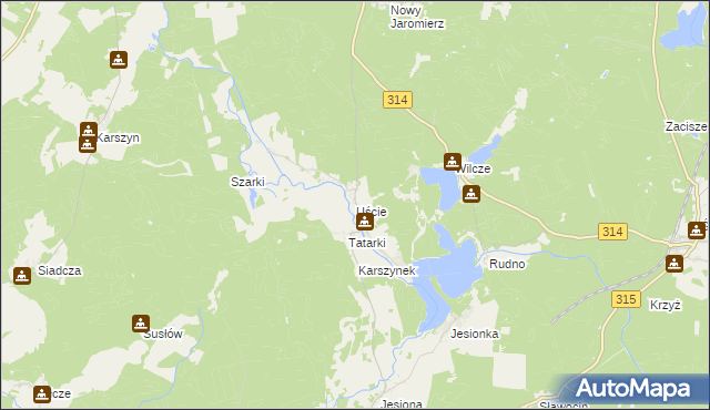 mapa Uście, Uście na mapie Targeo