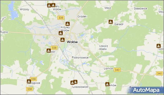 mapa Uskorz Mały, Uskorz Mały na mapie Targeo