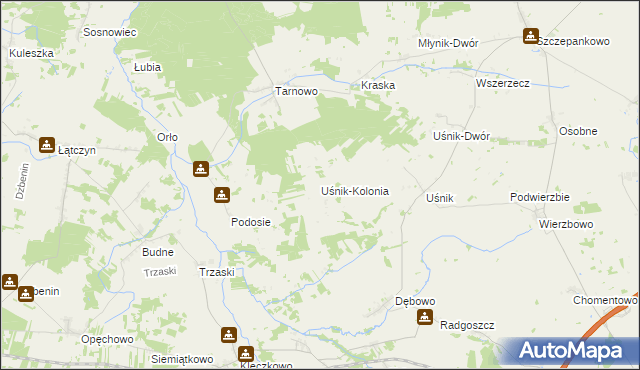 mapa Uśnik-Kolonia, Uśnik-Kolonia na mapie Targeo