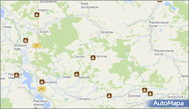 mapa Ustronie gmina Lwówek Śląski, Ustronie gmina Lwówek Śląski na mapie Targeo