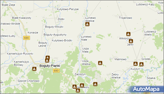 mapa Usza Mała, Usza Mała na mapie Targeo