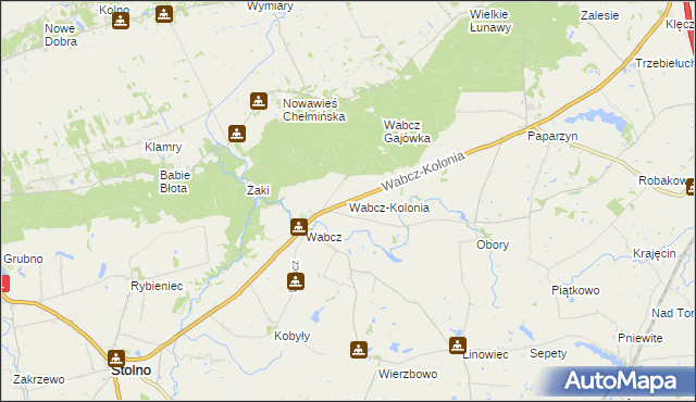 mapa Wabcz-Kolonia, Wabcz-Kolonia na mapie Targeo