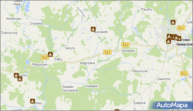 mapa Wągniki gmina Górowo Iławeckie, Wągniki gmina Górowo Iławeckie na mapie Targeo