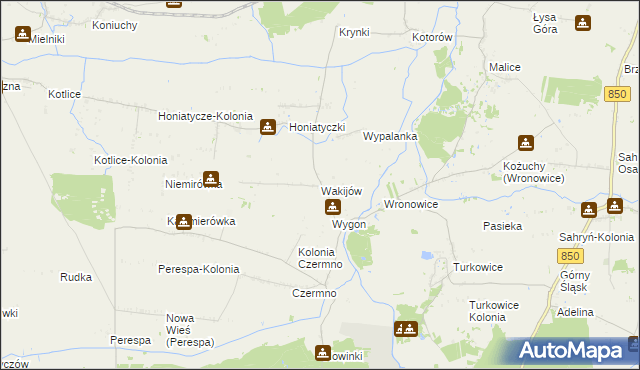 mapa Wakijów, Wakijów na mapie Targeo