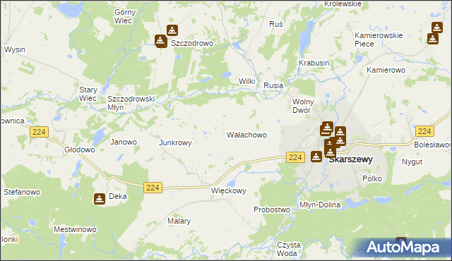 mapa Wałachowo, Wałachowo na mapie Targeo