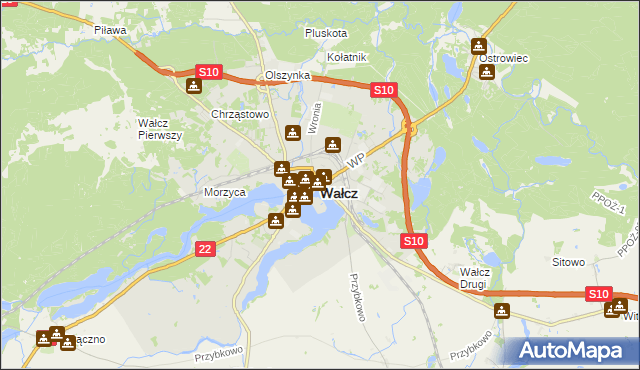 mapa Wałcz, Wałcz na mapie Targeo