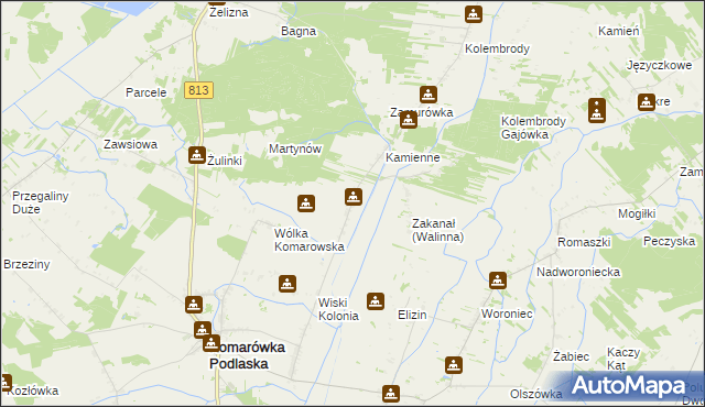 mapa Walinna, Walinna na mapie Targeo