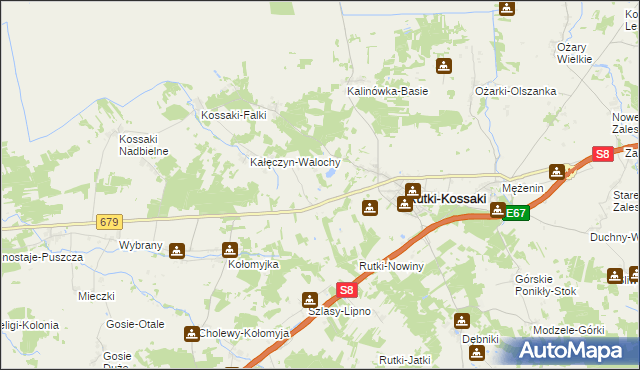 mapa Walochy-Mońki, Walochy-Mońki na mapie Targeo