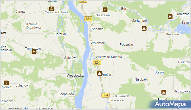 mapa Wałowice-Kolonia, Wałowice-Kolonia na mapie Targeo