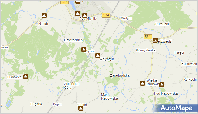 mapa Wałyczyk, Wałyczyk na mapie Targeo