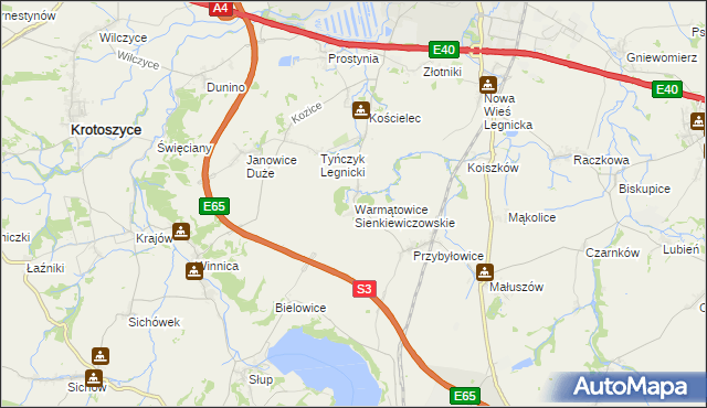 mapa Warmątowice Sienkiewiczowskie, Warmątowice Sienkiewiczowskie na mapie Targeo