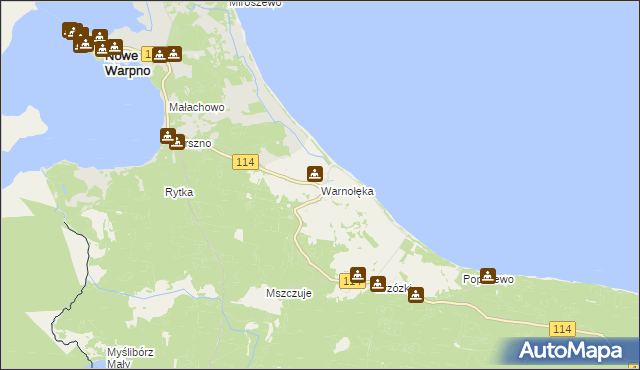 mapa Warnołęka, Warnołęka na mapie Targeo