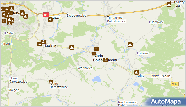 mapa Warta Bolesławiecka, Warta Bolesławiecka na mapie Targeo