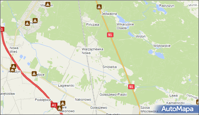 mapa Warząchewka Królewska, Warząchewka Królewska na mapie Targeo