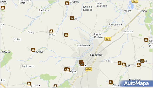 mapa Wasiłowice, Wasiłowice na mapie Targeo