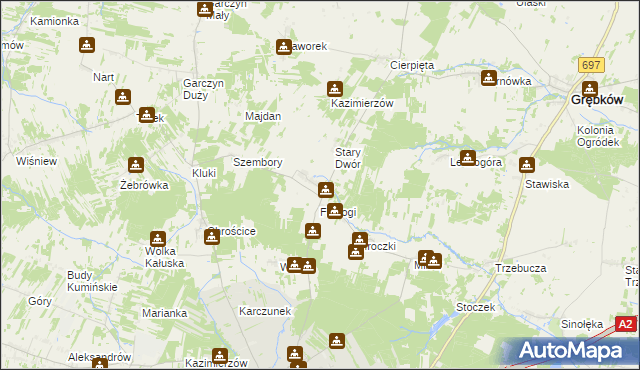 mapa Wąsy, Wąsy na mapie Targeo