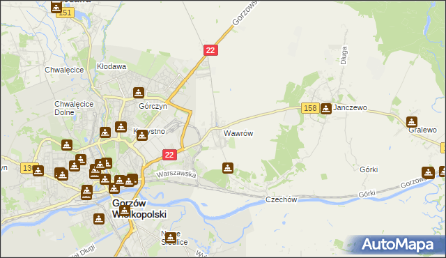 mapa Wawrów, Wawrów na mapie Targeo