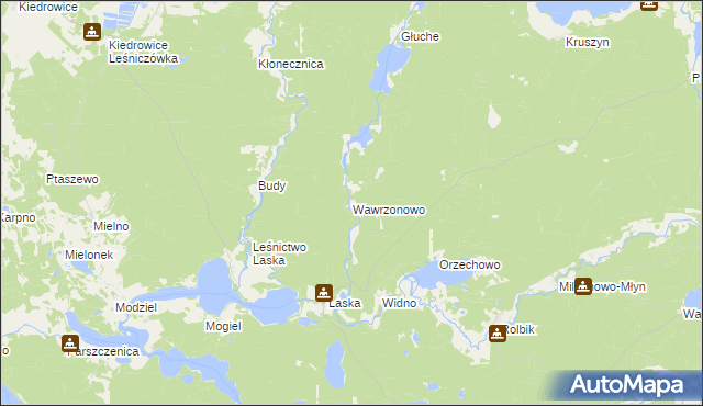 mapa Wawrzonowo, Wawrzonowo na mapie Targeo