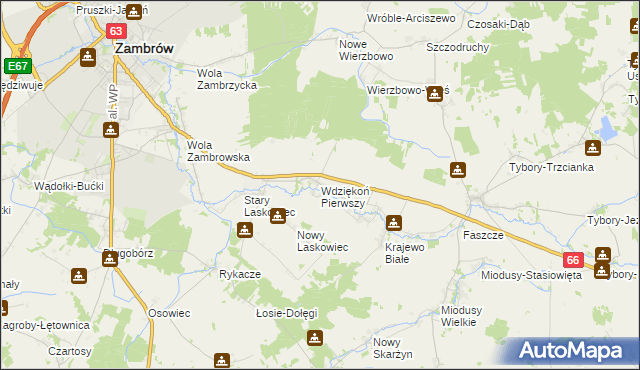 mapa Wdziękoń Pierwszy, Wdziękoń Pierwszy na mapie Targeo