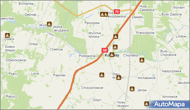 mapa Wędrogów, Wędrogów na mapie Targeo