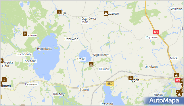 mapa Węgielsztyn, Węgielsztyn na mapie Targeo